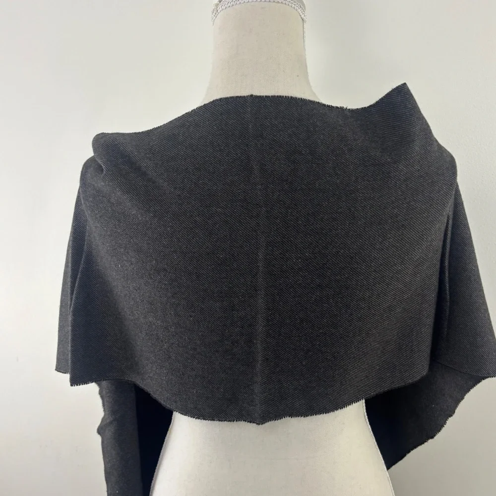 Koln Fashions 100% Cashmere Scarf Charcoal Gray Hand Tailored‎ Fringe Wrap
